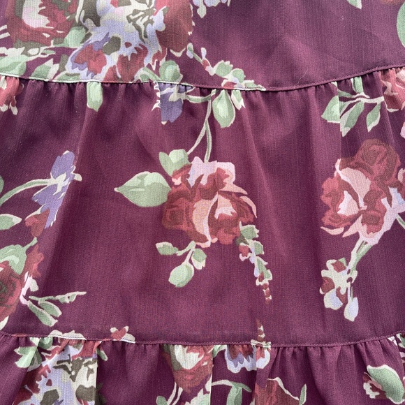 Floral Chiffon Tiered A-Line Skirt - Picture 8 of 10